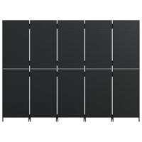 Kamerscherm 5 panelen poly rattan zwart - thumbnail