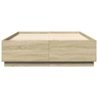 Bedframe bewerkt hout sonoma eikenkleurig 140x200 cm - thumbnail