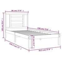 Bedframe zonder matras massief grenenhout wit 90x190 cm - thumbnail