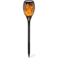 LED Solar Priklamp/Fakkel Tuinverlichting met Zonne-energie - Aptoza Torky - Dag en Nacht Sensor - 0.2W - Mat Zwart - Kunststof - thumbnail