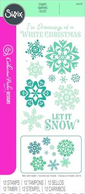 Sizzix • clear stamp set white christmas 12pcs
