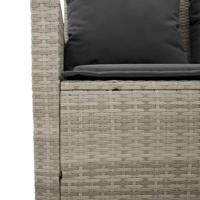 6-delige Loungeset met kussens poly rattan lichtgrijs - thumbnail