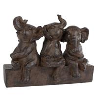 Gifts Amsterdam Sculptuur Three Elephants Bruin Polyst 25x11x18,5 - thumbnail