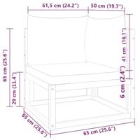Tuinhoekbank met kussens massief acaciahout - thumbnail