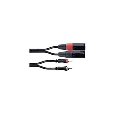 Cordial EU 6 MC XLR Verbindingskabel [2x XLR-stekker 3-polig - 2x Cinch-stekker] 6 m Zwart