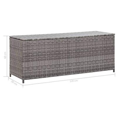 Tuinbox 120x50x60 cm poly rattan grijs Tuinbox 120x50x60 cm poly rattan grijs