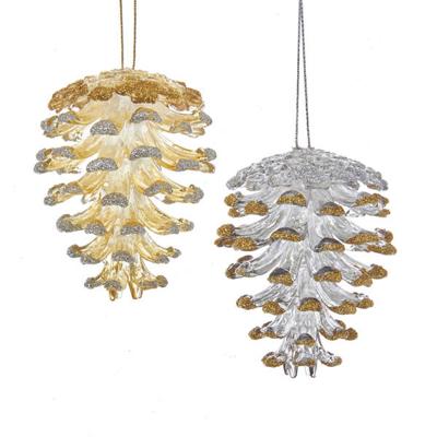 Gold Silver Pnecne Glitter 3 inch kersthanger Kurt S. Adler - Kurt s adler