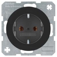 Berker 41432045 wandcontactdoos randaarde schroef R1-R3 zwart