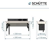E2 inschuifbare stekkerdoos, 2-voudig stopcontact en 2 x USB inbouw stekkerdoos geschikt voor keuken, woonkamer en kantoor multifunctionele stekkerdoos met 2 standaard stopcontacten, 2 USB-poorte - thumbnail