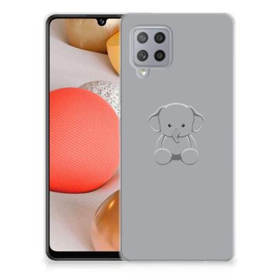 Samsung Galaxy A42 Telefoonhoesje met Naam Grijs Baby Olifant Samsung Galaxy A42 Telefoonhoesje met Naam Grijs Baby Olifant