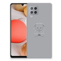 Samsung Galaxy A42 Telefoonhoesje met Naam Grijs Baby Olifant - thumbnail