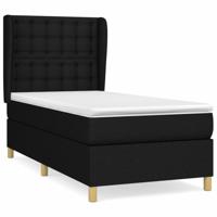 Boxspring met matras stof zwart 90x190 cm - thumbnail