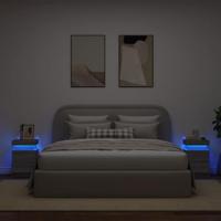 Nachtkastjes met LED 2 st 35x39x55 cm grijs sonoma eikenkleurig - thumbnail