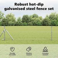 VidaXL Hek met paal zilver 0,6 x 25 m staal en pvc - thumbnail