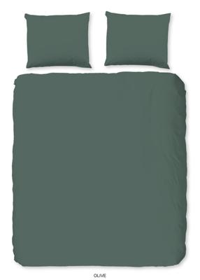 Good Morning Dekbedovertrek "uni dessin" - Groen - (200x200/220 cm) - Katoen