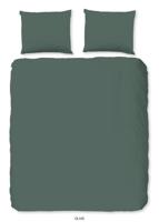 Good Morning Dekbedovertrek "uni dessin" - Groen - (200x200/220 cm) - Katoen - thumbnail