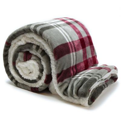 Larsson 150 b 200 cm grijs/rood plaid Unique Living - Unique living