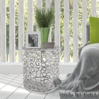 SVJ Bijzettafel Rond - 40 x 40 x 46 cm - Aluminium - Zilver - thumbnail