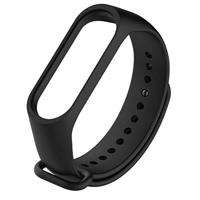 By Qubix - Compatible met Xiaomi Mi band 3/4 / 5/6 / 7 bandje OneColor - Zwart - Compatible Xiaomi bandje - thumbnail