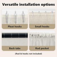 Voile Gordijn met gordijnen 2 pcs Crème 175 x 140 cm Polyester - thumbnail