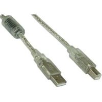 Intos USB 2.0-kabel USB-aansluitkabel A/S-B/S 1m 1.0m transparant met ferrietkern - thumbnail