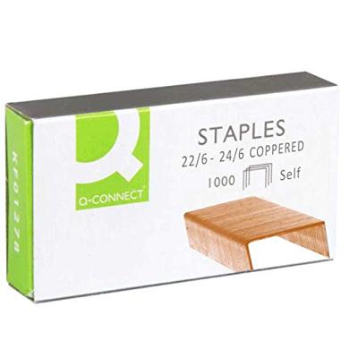 Q-CONNECT nietjes 24/6, verkoperd, doos van 1.000 nietjes