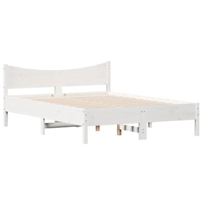 Bedframe zonder matras massief grenenhout wit 120x200 cm