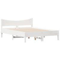 Bedframe massief grenenhout wit 120x200 cm - thumbnail