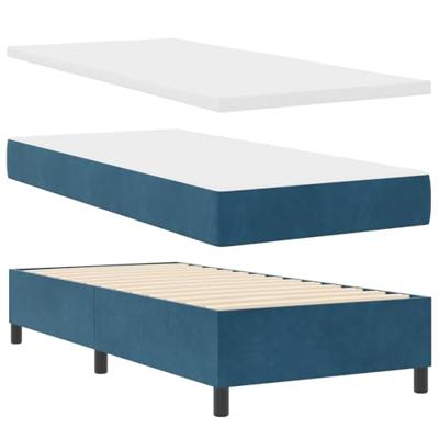 Boxspring bed met matras Donkerblauw 90 x 200 cm Fluweel
