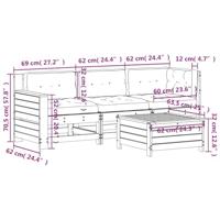 4-delige Loungeset massief grenenhout - thumbnail