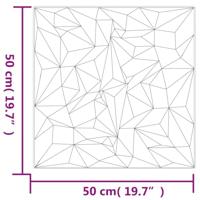 Wandpanelen 48 st amethistpatroon 12 m 50x50 cm EPS zwart - thumbnail