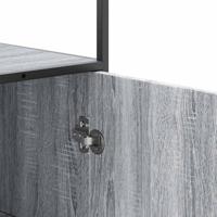 Hoge kast 68x35x139cm bewerkt hout en metaal grijs sonoma eiken - thumbnail