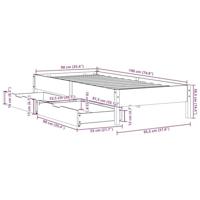 Bedframe zonder matras massief grenenhout wit 90x190 cm - thumbnail