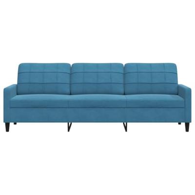 Driezitsbank 210 cm fluweel blauw