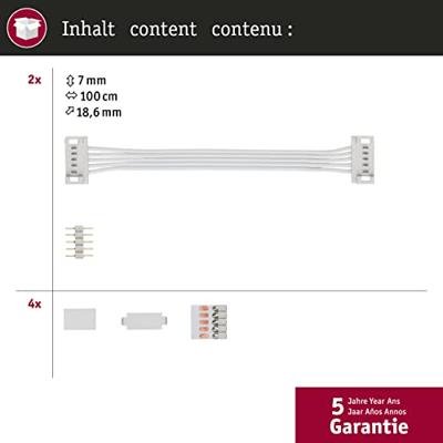 Paulmann 70919 Connectorset 144 W (max) Kabellengte: 10.00 cm 24 V Kunststof (l x b x h) 100 x 19 x 7 mm 1 stuk(s)