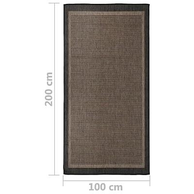 VidaXL Buitenkleed platgeweven 100x200 cm donkerbruin