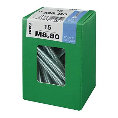 Schroefdoos FADIX DIN 933 Metrische schroefdraad M8 x 80 mm Bouten Zeshoekig Verzinken (15 Stuks)