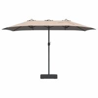 Tuinparasol Taupe 385 x 209 x 244 cm Stof - thumbnail