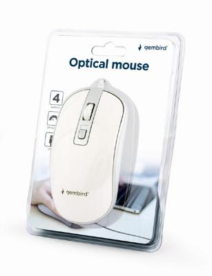 4-knops optische muis, USB, wit/zilver