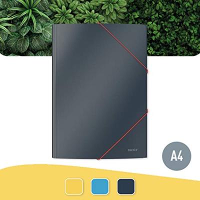 Leitz Cosy elastomap met 3 kleppen, uit karton, ft A4, grijs Leitz Cosy elastomap met 3 kleppen, uit karton, ft A4, grijs