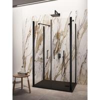 Douchecabine Lacus Giglio Evo Saloon 2 Helder Glas Zwart (alle maten x2 zijwanden) - thumbnail