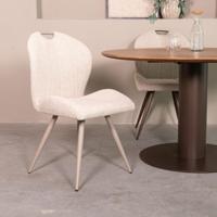 LABEL51 Eetkamerstoel Silly - Naturel - Royal Boucle - Taupe Metalen Frame - thumbnail