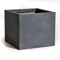 Mcollections Plantenbak Kubus - 55 x 55 x 46 cm - Clayfibre - Loodkleur - thumbnail