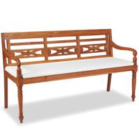 Bank Batavia met kussens 150 cm teakhout - thumbnail