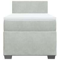 Boxspring met matras fluweel lichtgrijs 100x200 cm - thumbnail