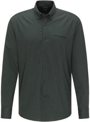 Pierre Cardin Heren Overhemd Groen Print Denim Academy Modern Fit