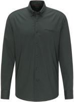 Pierre Cardin Heren Overhemd Groen Print Denim Academy Modern Fit - thumbnail