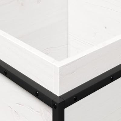 VidaXL Plantenbak 40x40x50 cm massief grenenhout wit