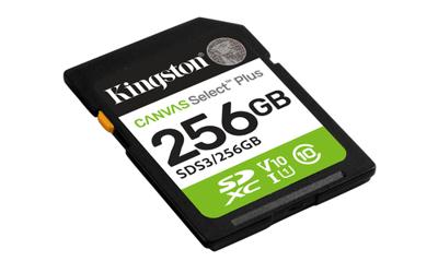 Micro SD kaart Kingston CANVAS Select Plus 256 GB - thumbnail