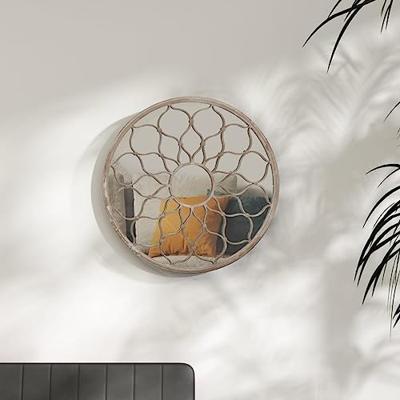 VidaXL Spiegel rond 40x3 cm ijzer zandkleurig